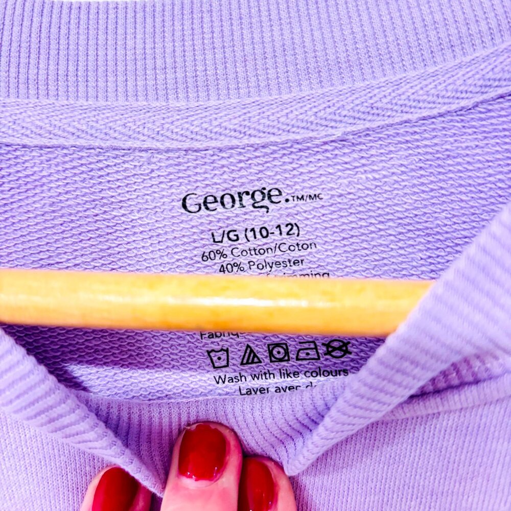 GEORGE Purple floral sweatshirt |‎ Playful casual | Large - Picture 8 of 9